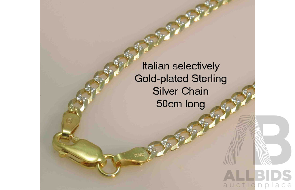Italian 18ct Gold-plated Sterling Silver Chain