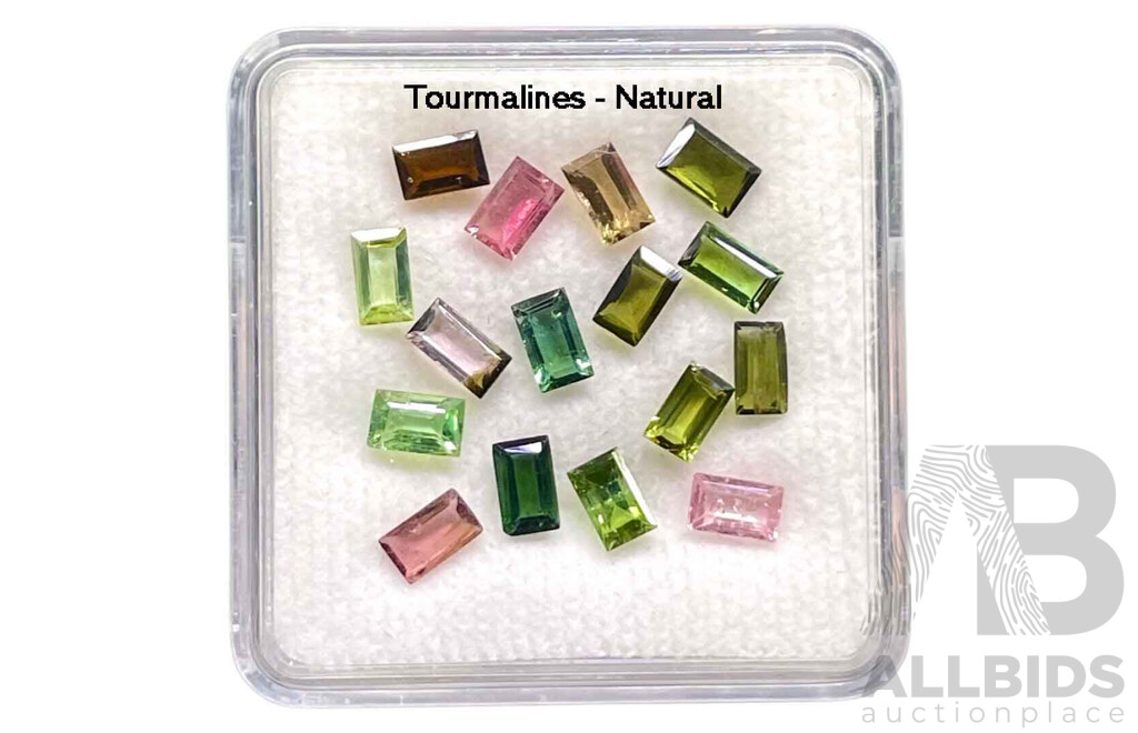 Collection of natural TOURMALINES - showing range of colours