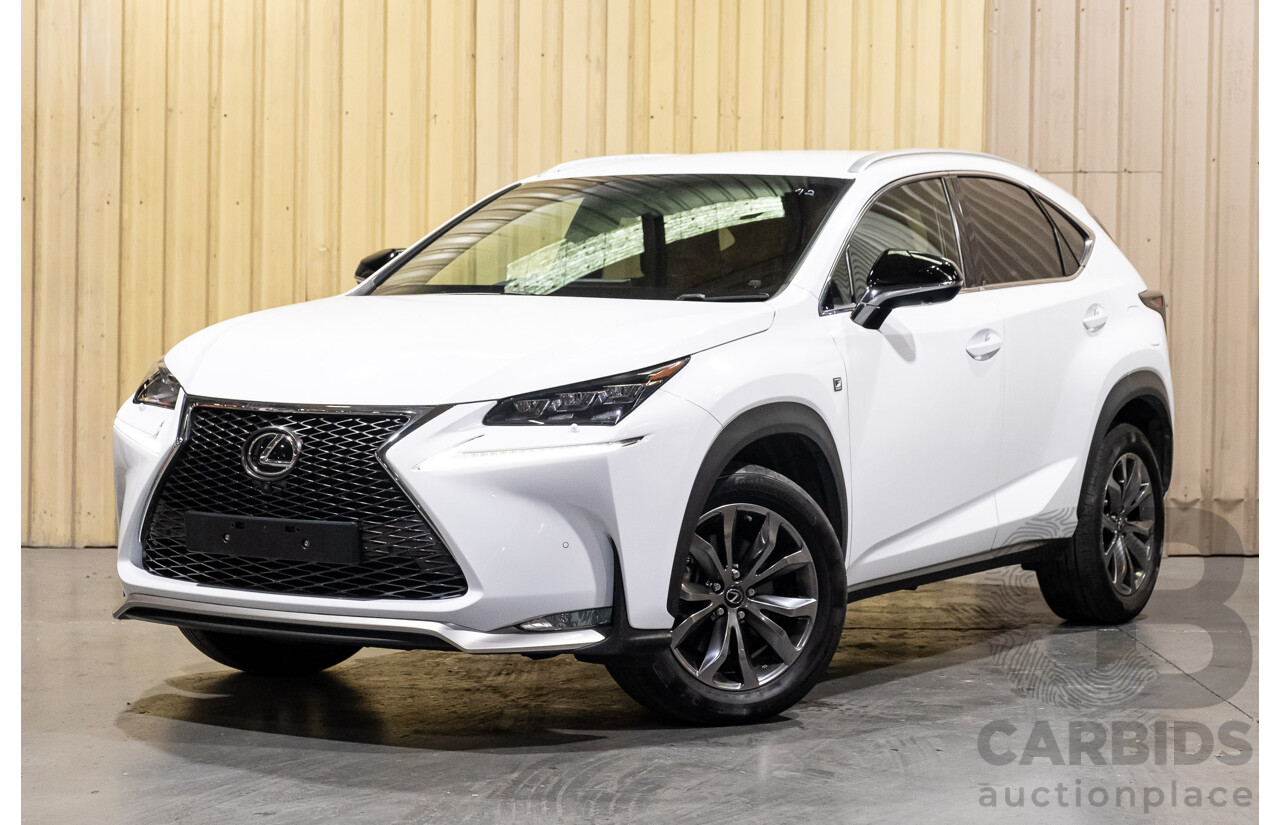 1/2016 Lexus NX200t F Sport (AWD) AGZ15R 4d Wagon White Turbo 2.0L