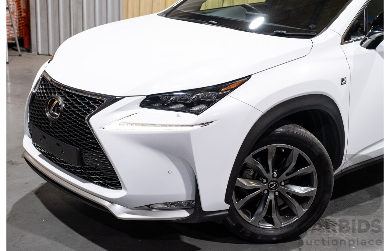 1/2016 Lexus NX200t F Sport (AWD) AGZ15R 4d Wagon White Turbo 2.0L