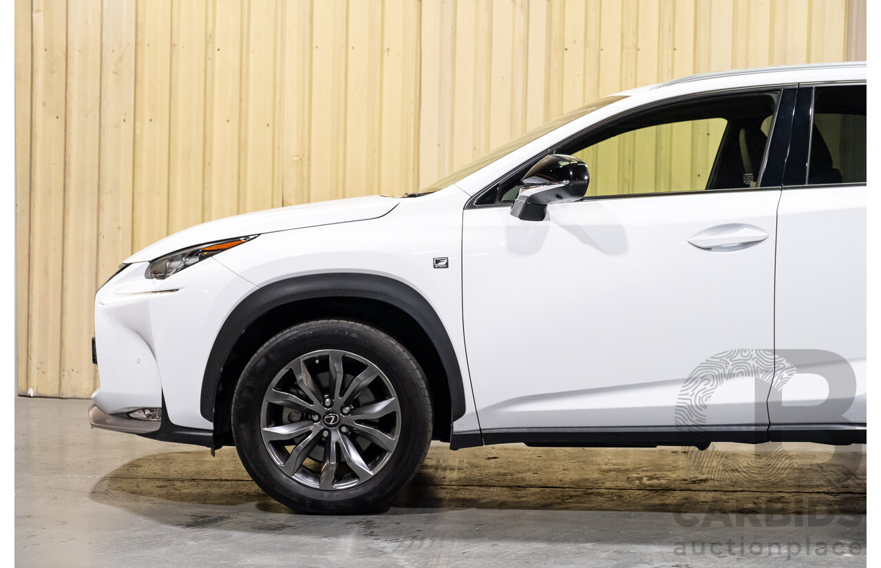 1/2016 Lexus NX200t F Sport (AWD) AGZ15R 4d Wagon White Turbo 2.0L