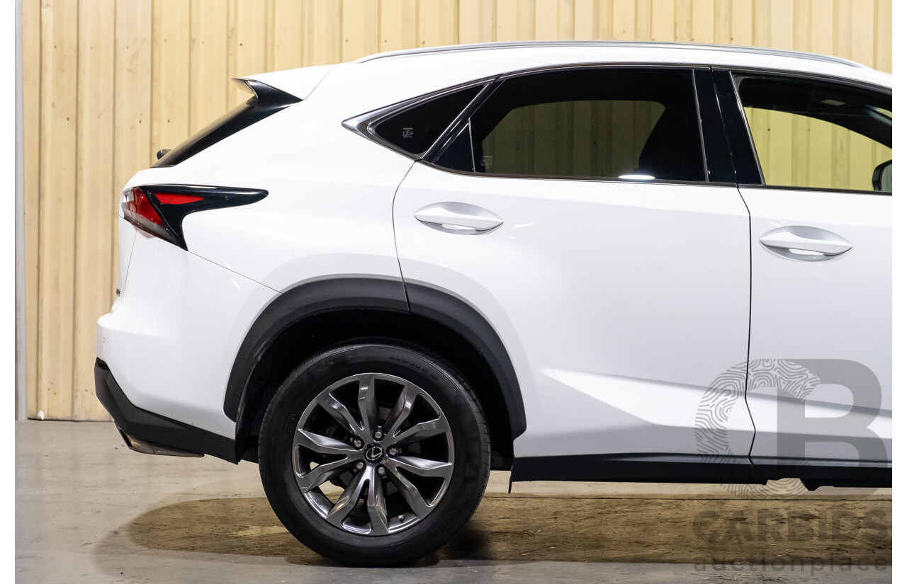 1/2016 Lexus NX200t F Sport (AWD) AGZ15R 4d Wagon White Turbo 2.0L