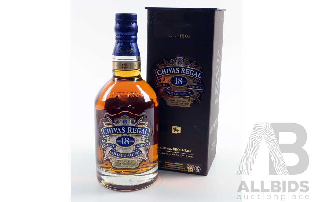 Chivas Regal  18 Year Old GOld Signature Scotch Whisky, 700ml Bottle in Original Box