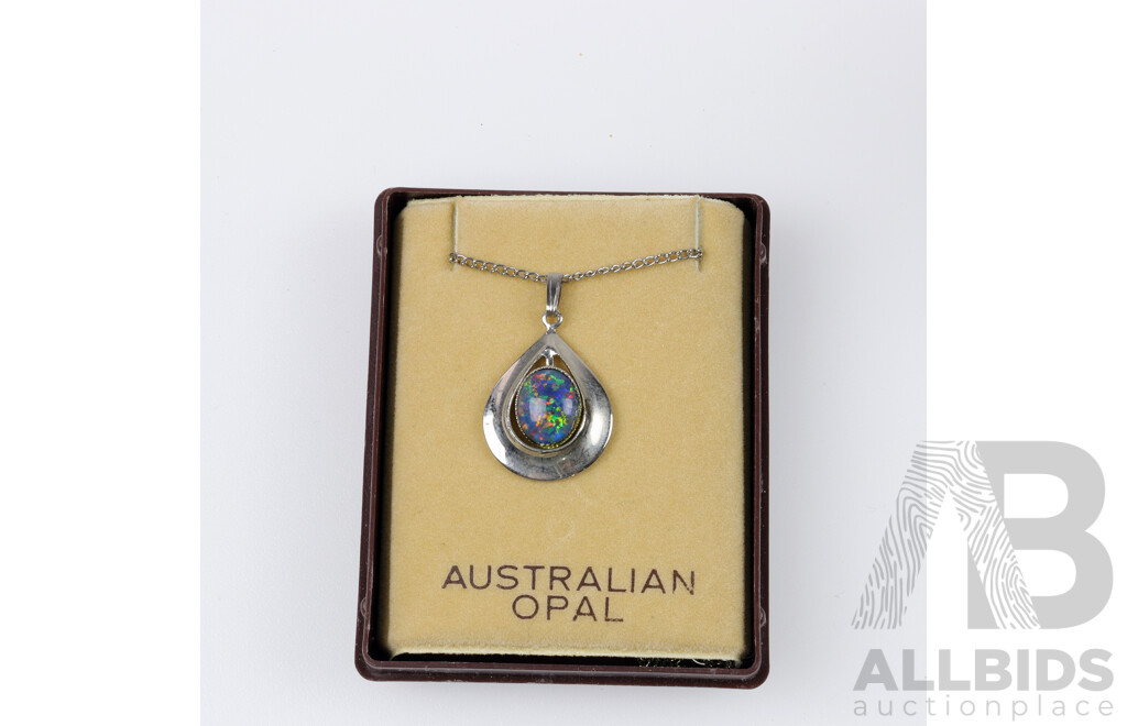 Sterling Silver Australian Opal Triplet Pendant & Second Australian Opal Triplet Pendant