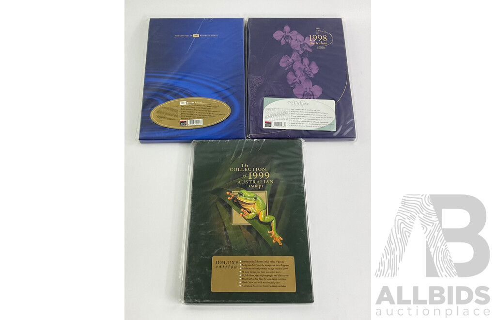 Australian Stamp Albums - The Collection Years 1997, 1998, 1999 - Face Value Over $135