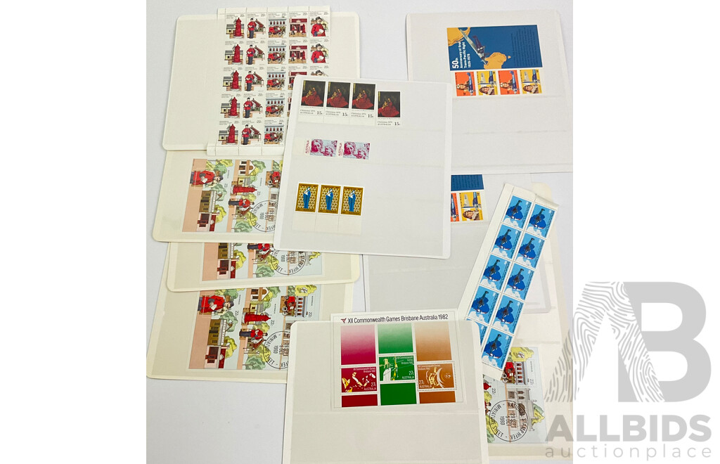 Collection of Australian 1970's and 80's Mint Stamps, Strips and Blocks