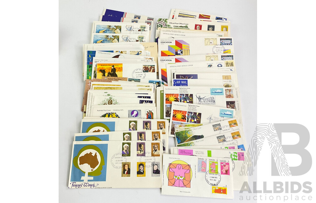 Collection of Australian First Day Covers, Examples From 1970's Includes Some Stamp Blocks