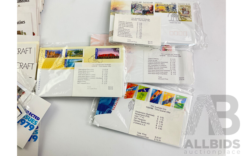 Collection of Australian Stamp Packs and First Day Covers From 1970's 80's and 90's - First Day Covers Face Value Over $100