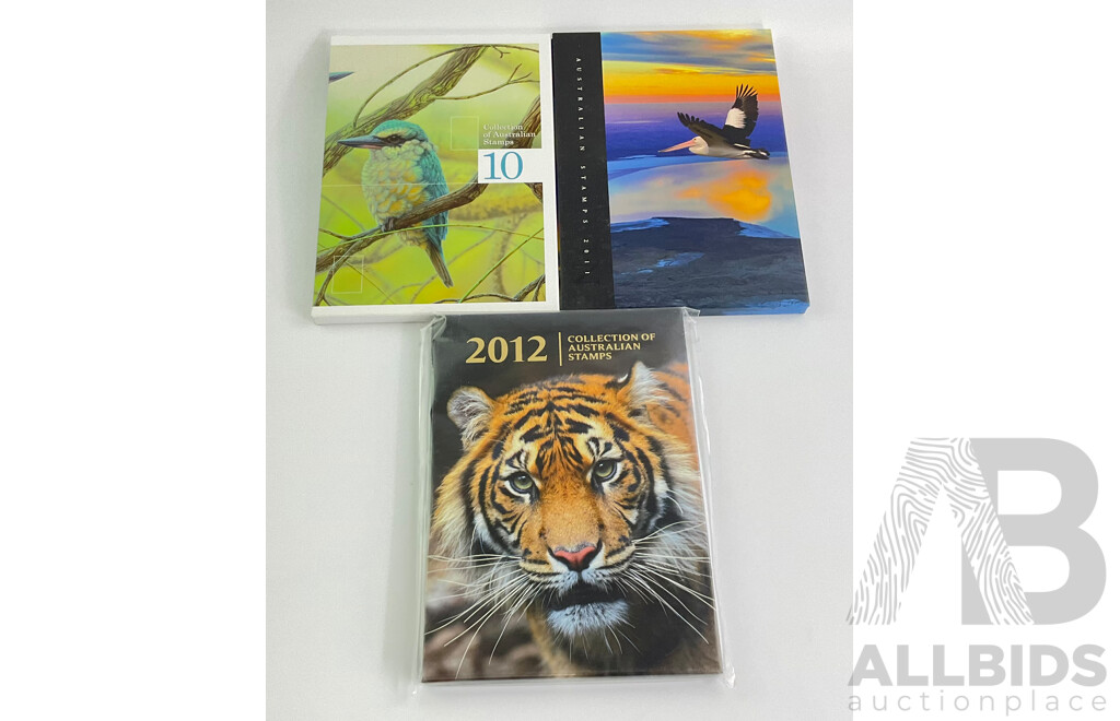 Australian Stamp Albums - the Collection Years 2010, 2011, 2012 Face Value Over $270