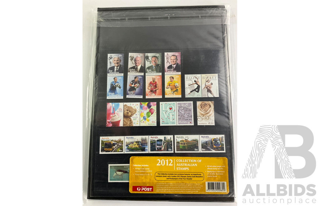 Australian Stamp Albums - the Collection Years 2010, 2011, 2012 Face Value Over $270