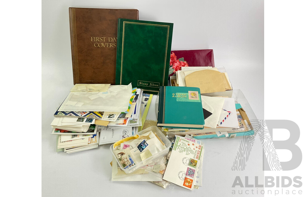 Large Collection of Australian and International Stamps, First Day Covers Stamp Packs and More