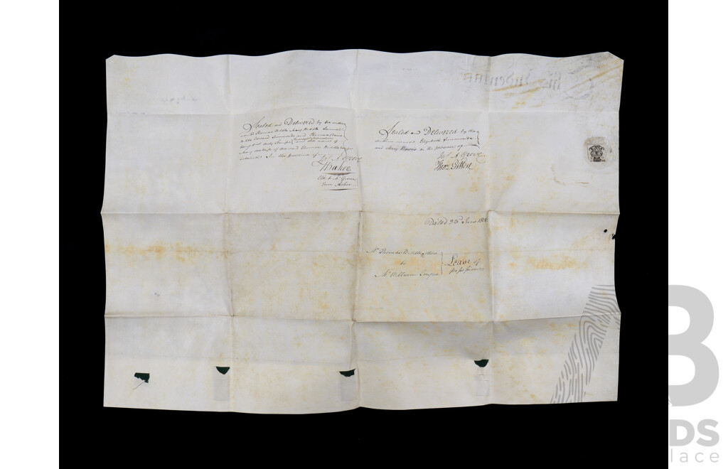 Two 19th Century Indentures on Parchment with Wax Seals, Dated 1806 & 1837