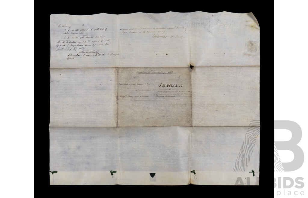 Two 19th Century Indentures on Parchment with Wax Seals, Dated 1852 & 1853