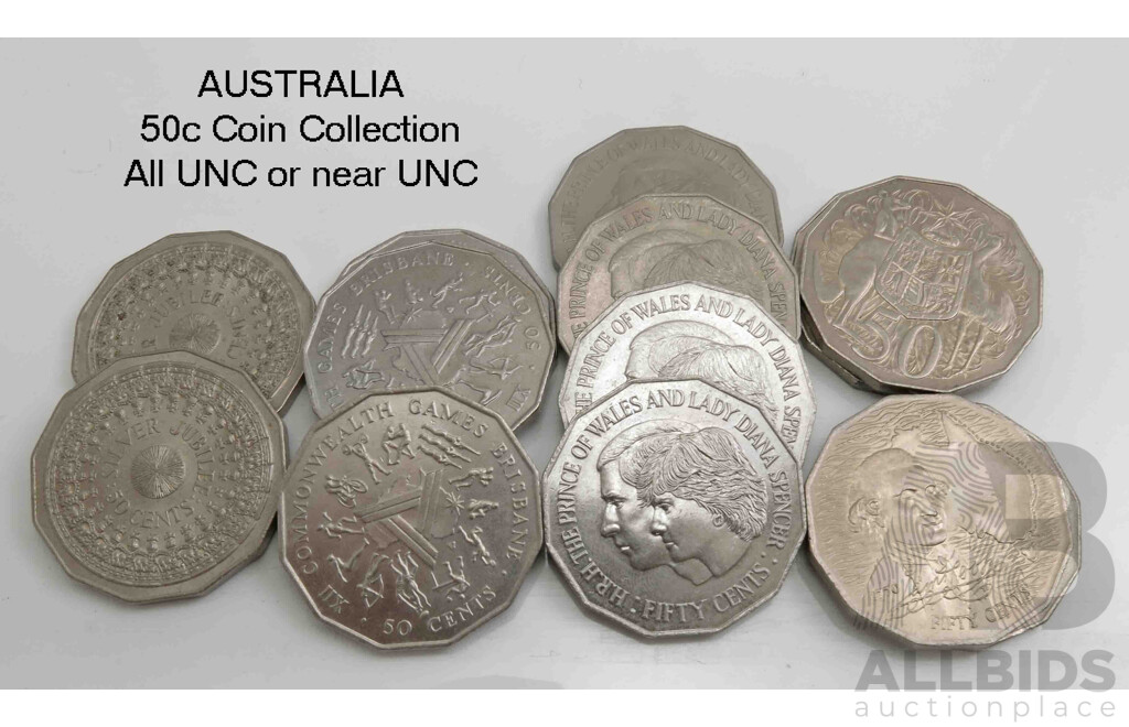 Collection of Australian 50c Coins x13