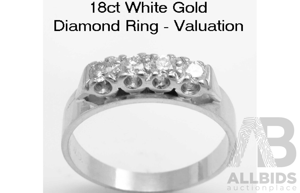 18ct White Gold 4 Diamond Ring