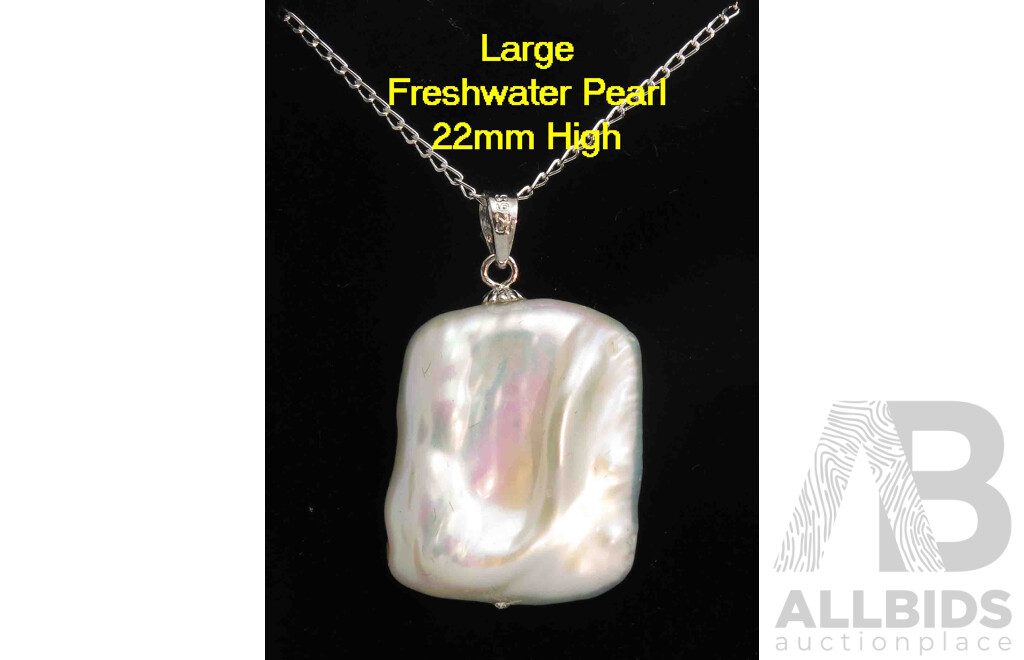 Sterling Silver Pearl Pendant - stamped [925]