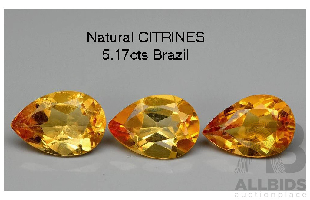 Collection of 3 Natural CITRINES