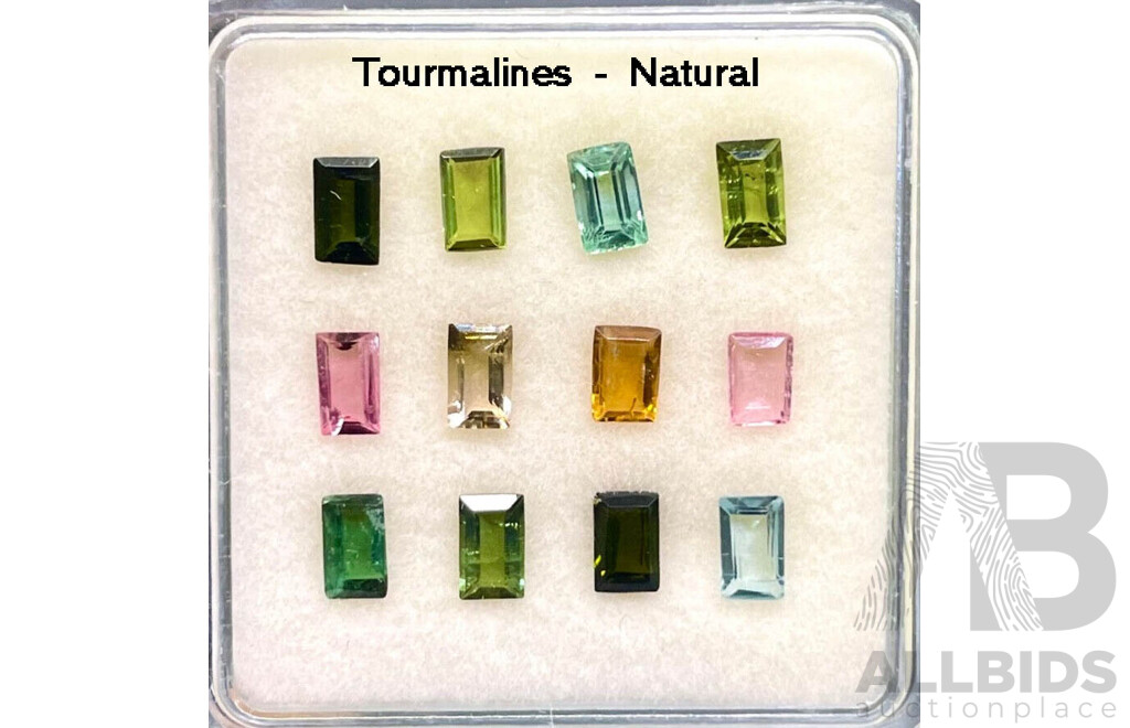 Collection of Natural TOURMALINES - selection of colours