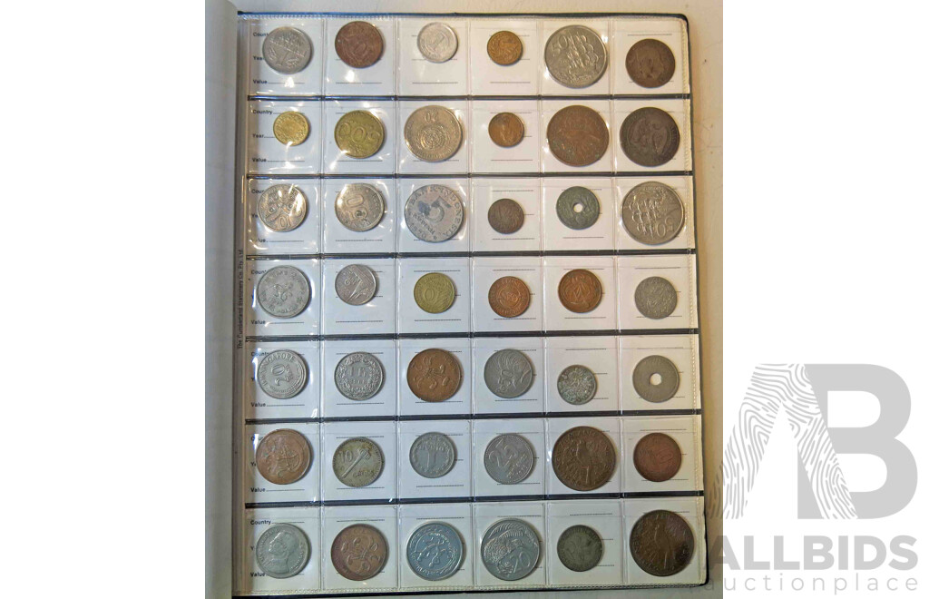 Coin Album with 150 assorted coins & Medallions