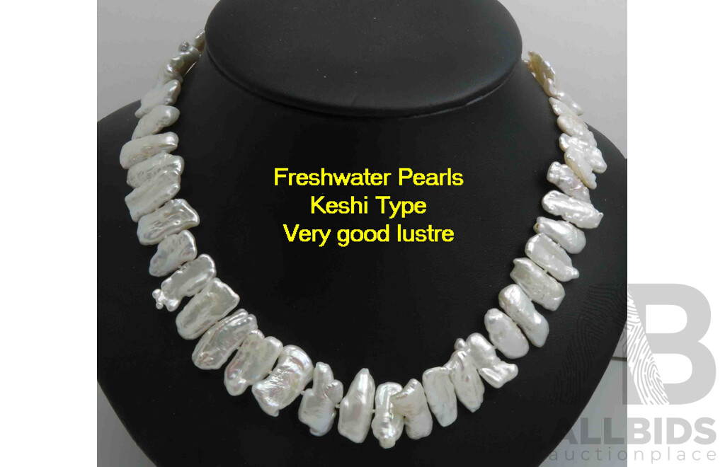 Necklace of Freshwater Pearls - Keshi Type