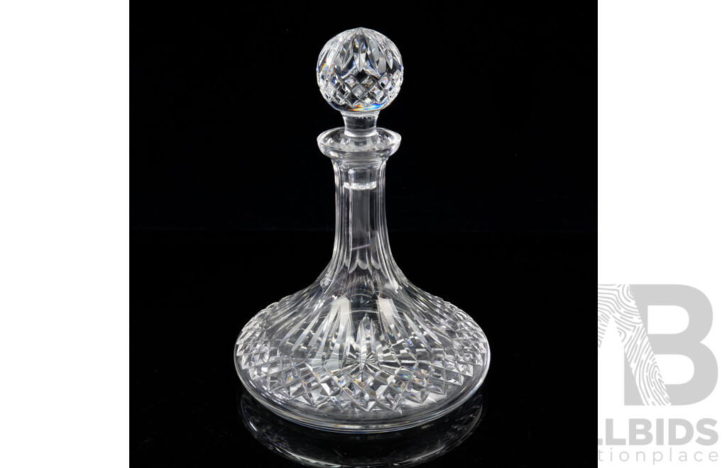 VIntage Crystal Ships Decanter with Stopper