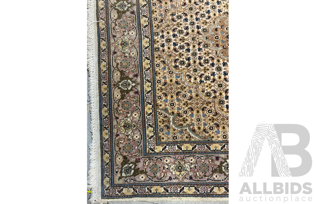 Fine Hand Knotted Persian Wool Rug with Herati Design