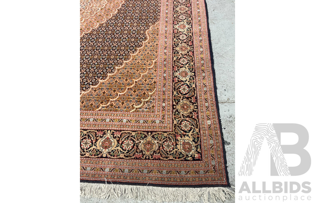 Fine Hand Knotted Persian Wool Rug with Herati Design Surrounding Central Medallion