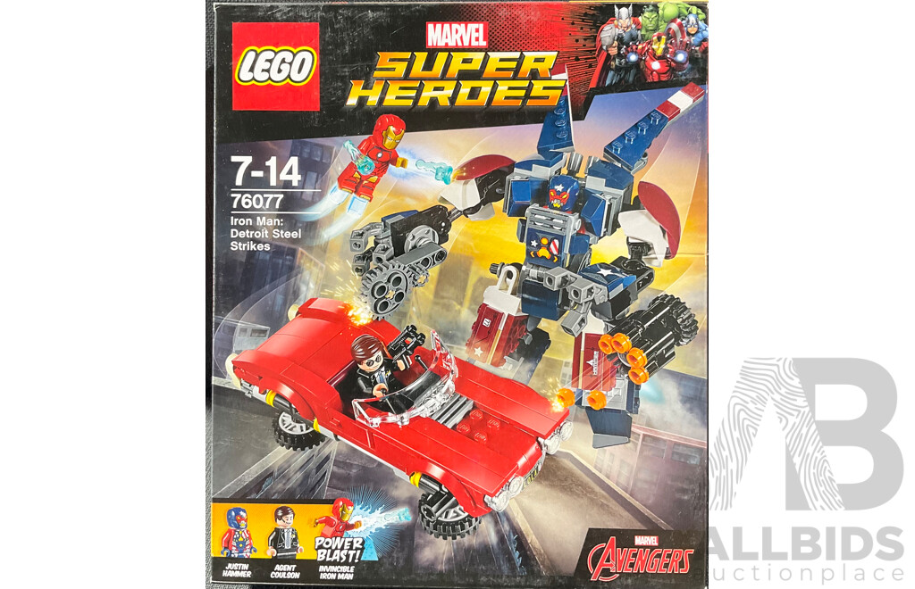 Lego Retired Marvel Superheroes Iron Man Detroit Steel Strikes Set 76077 , Sealed in Box