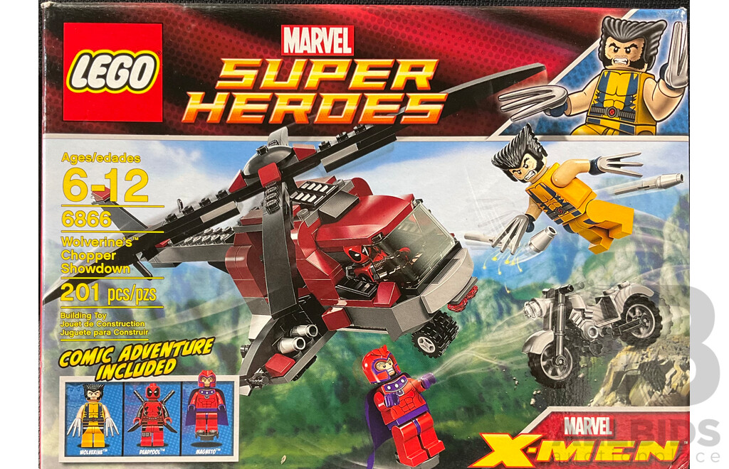 Lego Retired Marvel Superheroes Wolverines Chopper Showdown Set 6866 , Sealed in Box