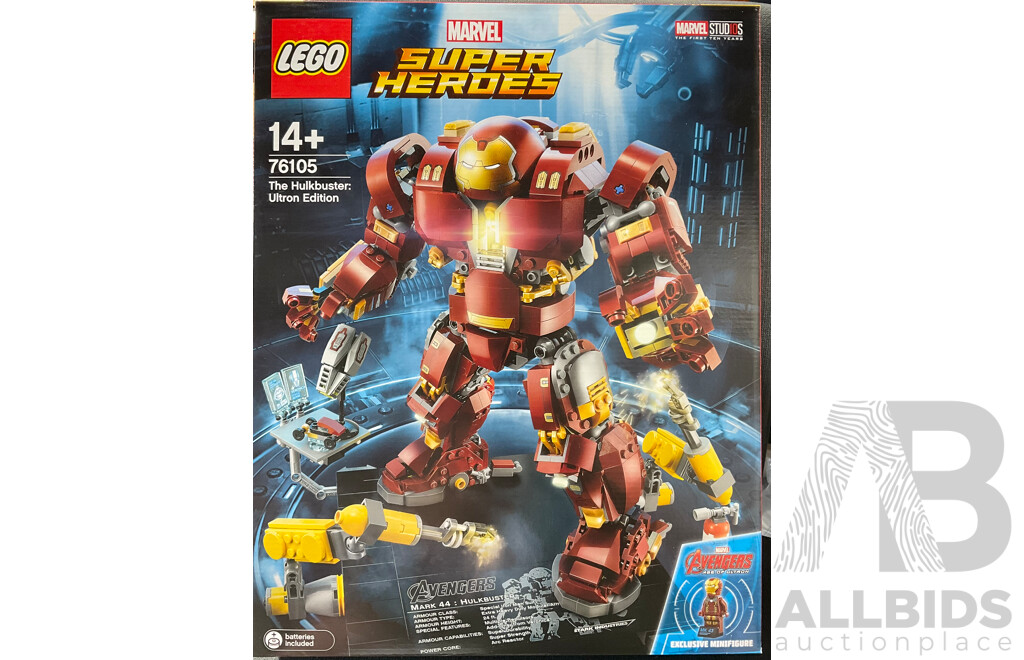Lego Retired Marvel Superheroes Marvel Studios the Hulkbuster Ultron Edition Set with Additional Posters 76105 , Sealed in Box
