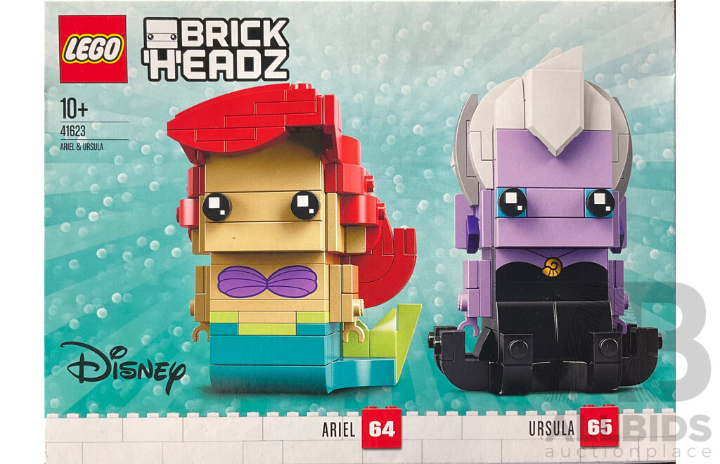 Lego Retired Disney Brick Headz Ursula & Ariel Set 41623 , Sealed in Box