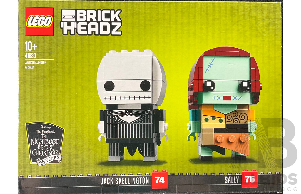 Lego Retired Brick Headz Tim Burtons the Nightmare Before Christmas Set 41630, Sealed in Box