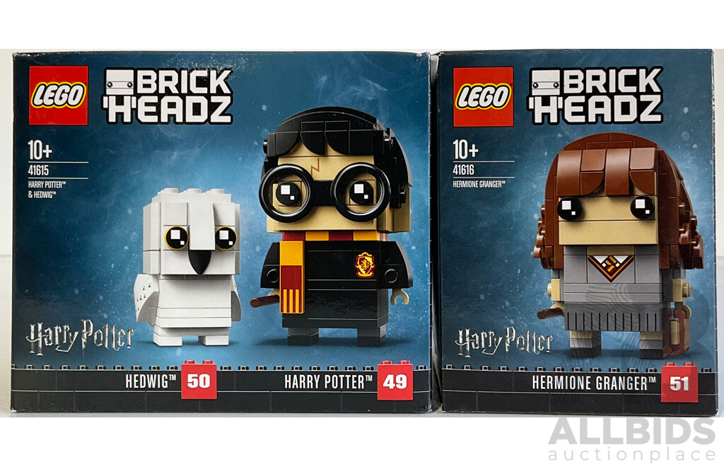 Two Lego Retired Brick Headz Harry Potter Sets 41616 & 41615, Sealed in Box