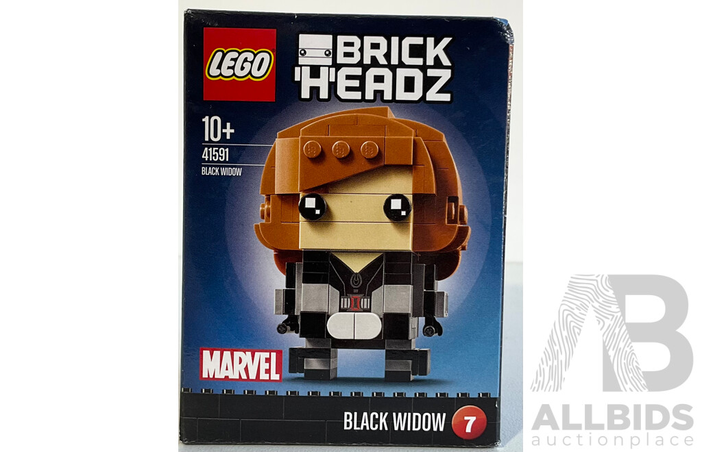 Lego Retired Brick Headz Marvel Captain America Civil War Black Widow 7 Set, 41591, Sealed in Box