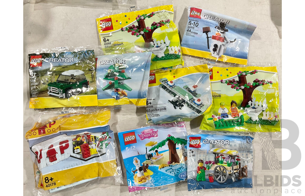 Collection Nine Retired Lego Sets INcluding Creator, Disney Princess, VIP and More, Sealed