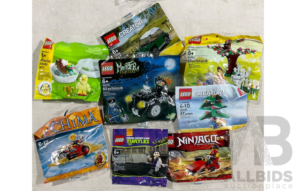 Collection Seven Retired Lego Sets Including Chima, Ninjago, TMNT, Monster Fighters, Creator and More, Sealed