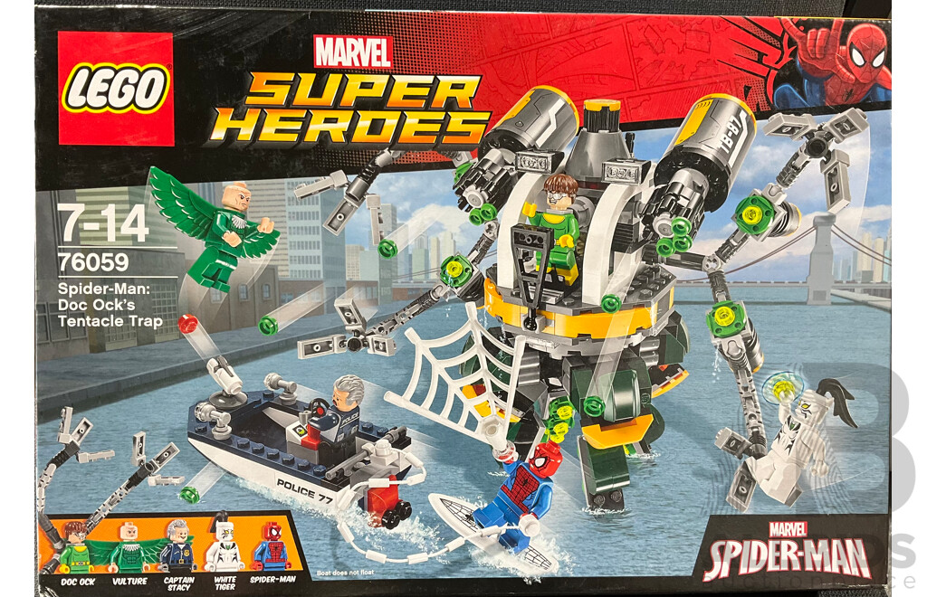 Lego Marvel Comics Super Heroes Spider Man Doc Ocks Tentacle Trap Set 76059, Unopened in Box