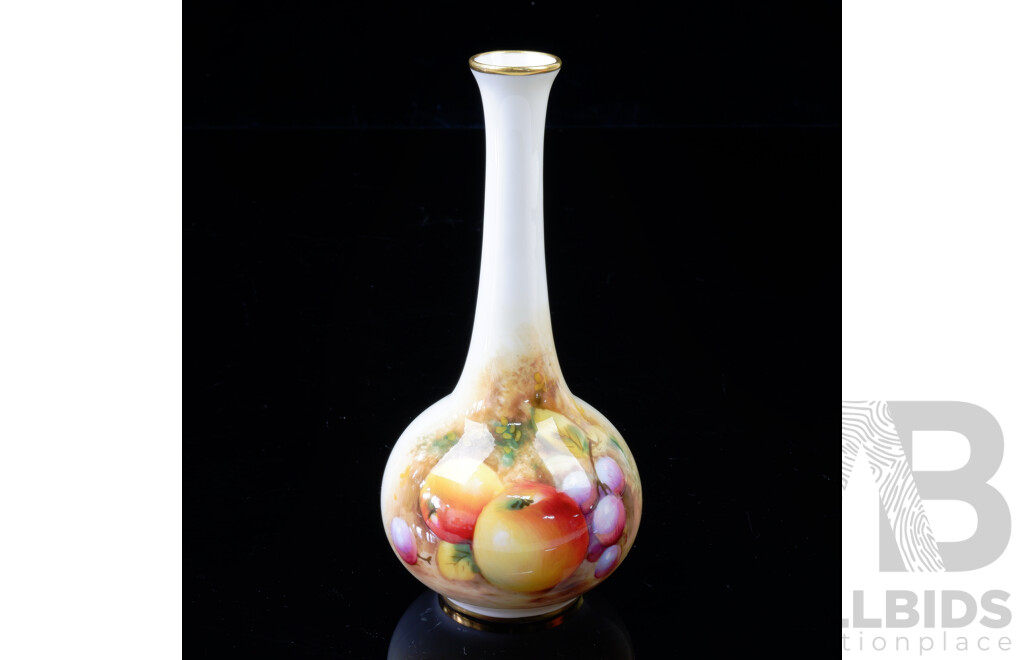 Frank Roberts Hand Painted Fruit Royal Worcester Vase with Apples and Plums, 2491/3