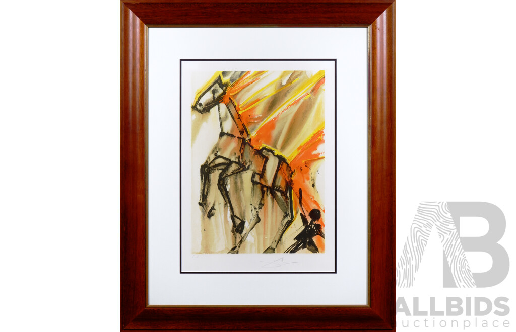 Salvador Dali (1904-1989, Spanish), Burning Horse - From 'Les Cheavaux Dalinean' 1972, Lithograph