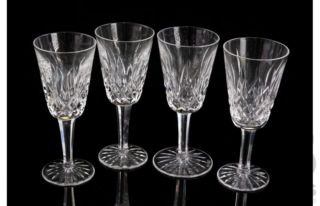 Four Waterford Crystal 'Lismore' Sherry Glasses