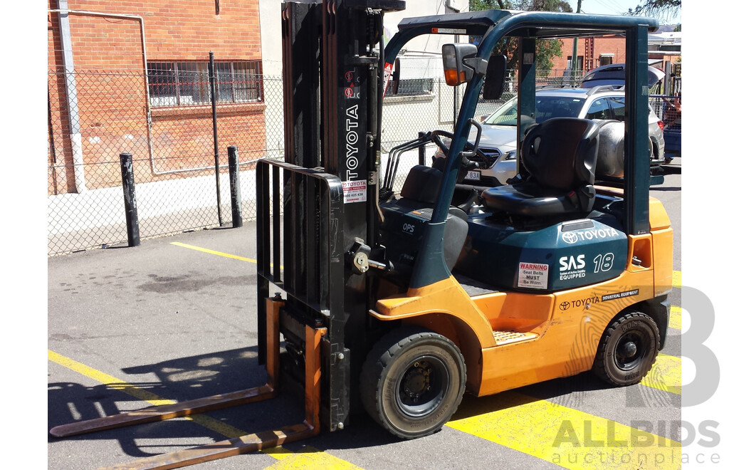 2006 Toyota 42-7FG18 LPG/Petrol Powered Counterbalance Forklift