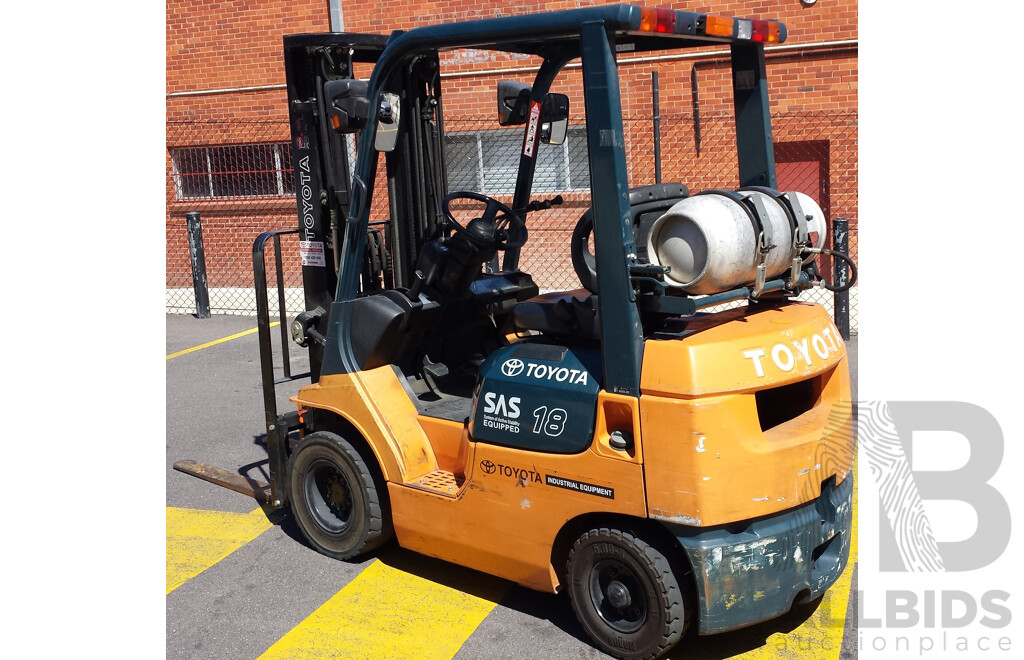 2006 Toyota 42-7FG18 LPG/Petrol Powered Counterbalance Forklift