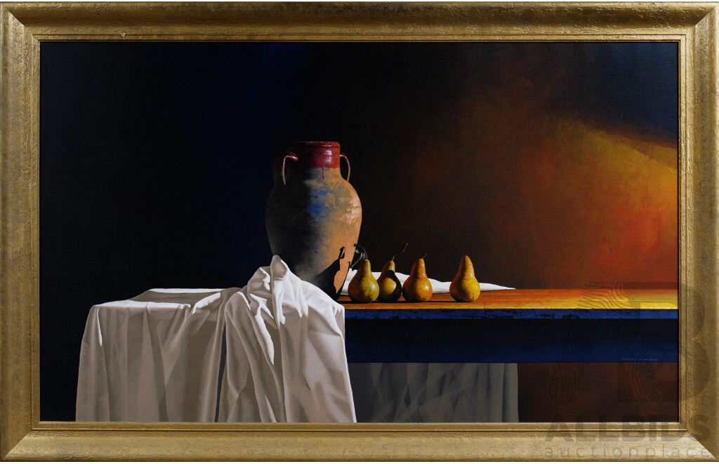 Steve Harris (born 1953, New Zealand), Pear Life, Acrylic on Canvas