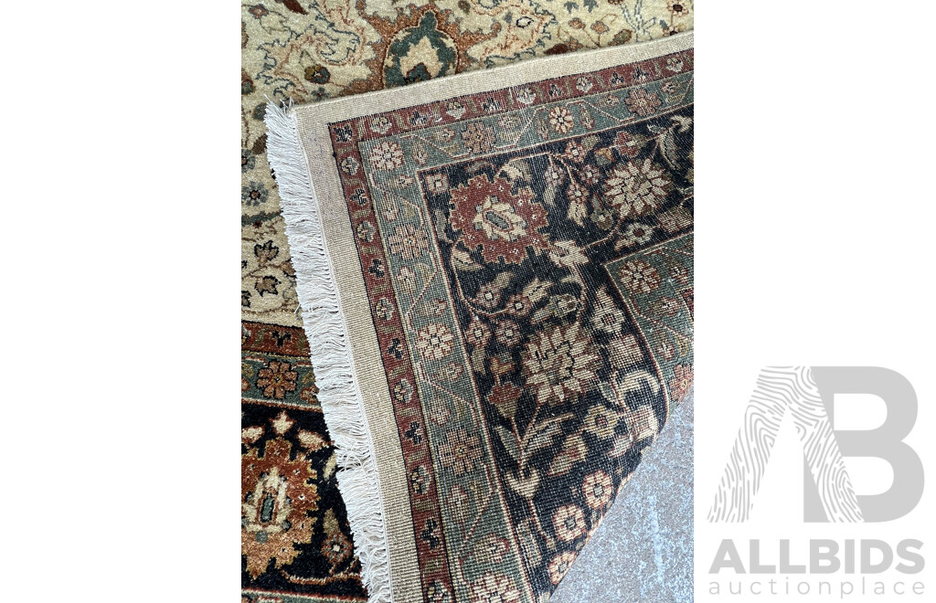 Large Hand Knotted Indian Wool Main Carpet with Persian Curvilinear Foliate Design, Ex Cadrys