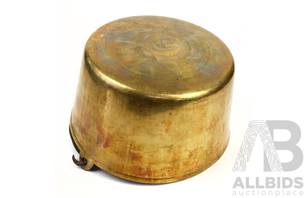 Antique Brass Jam Pan with Hand Forged Iron Handle