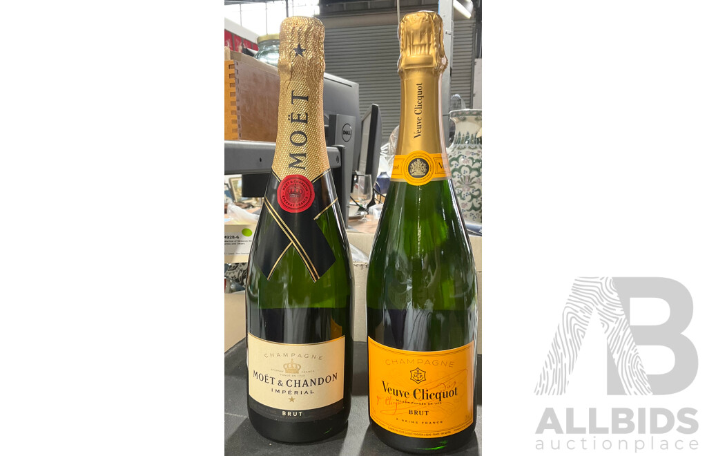 Two Bottles Campagne Inc Moet and Clicquot