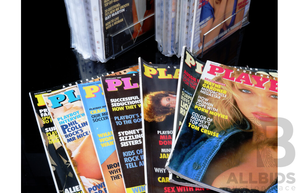 Collection Australian Playboy Magazines in Plastic Sleeves, January 1984 to  April 1987, 40 Editions