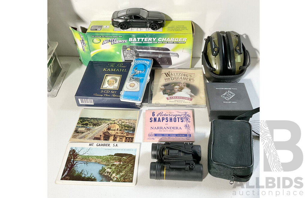 Good Mixed Lot of Homegoods Inlcuding CDs, Heaphones, Binoculars and More
