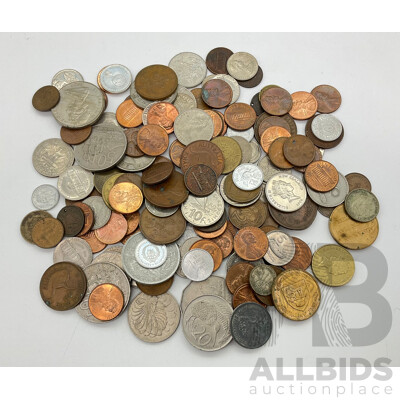 Collection of International Coins Including USA, New Zealand, Euro, Fiji and More, 550 Grams