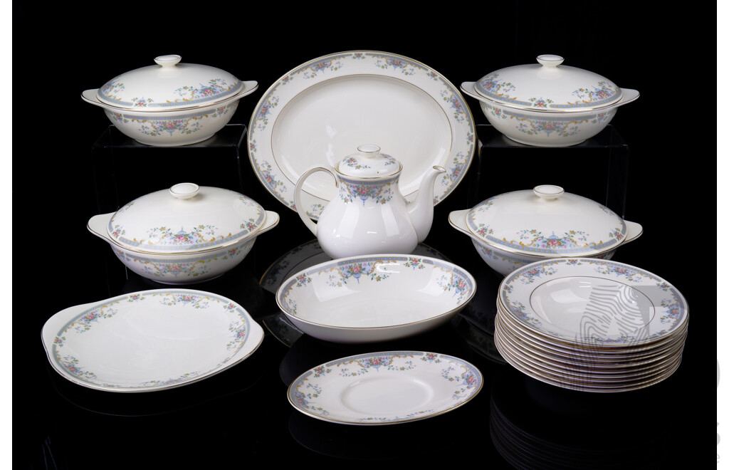 Royal Doulton Porcelain 69 Piece Dinner Service in Juilet Pattern From the Romance Collection
